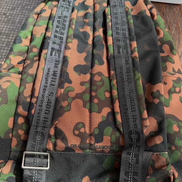 Off-White Green Camouflage Arrow Print Backpack - Picture 9 of 16